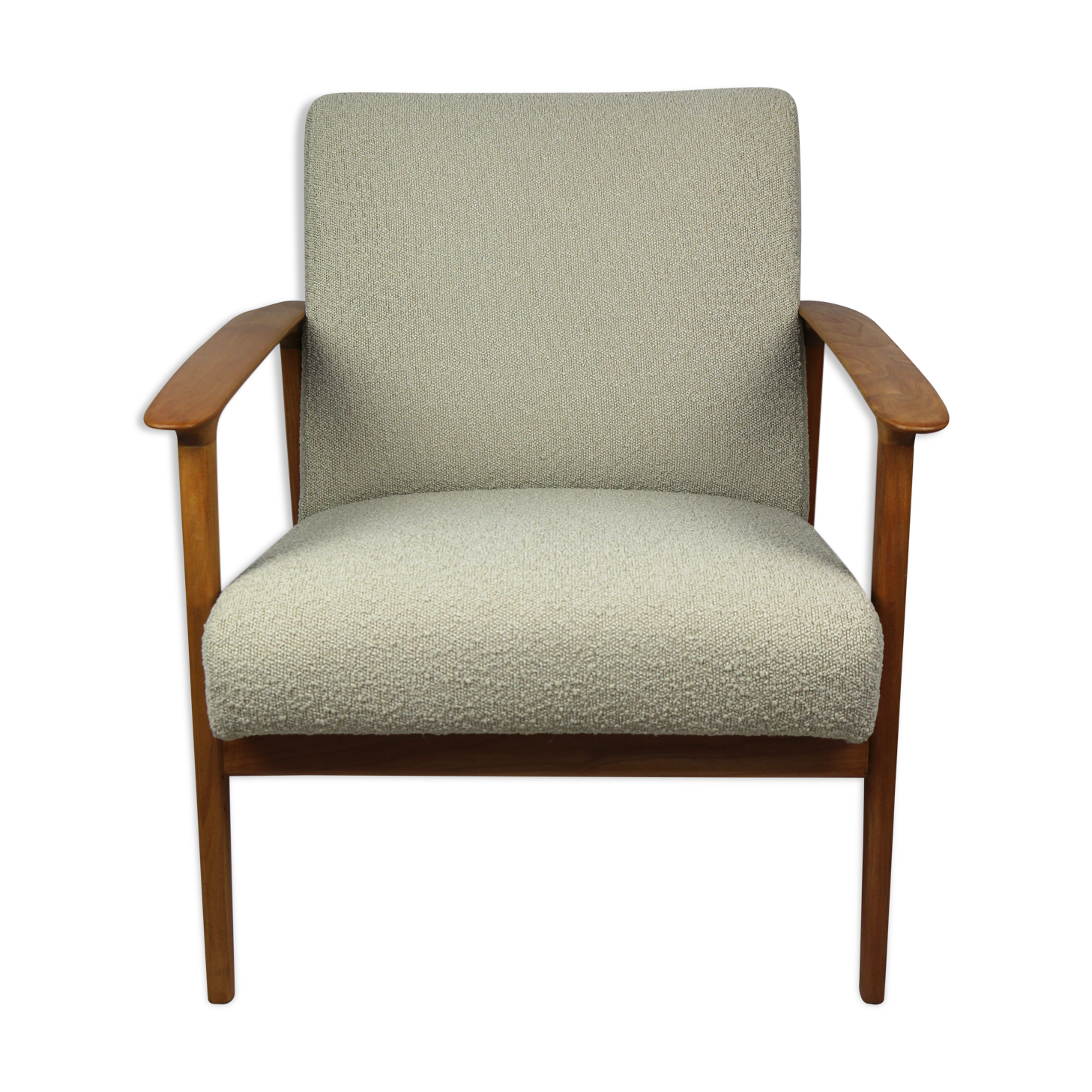 Fauteuil danoise beige en Boucle années 1970
