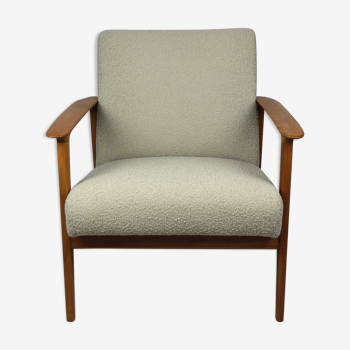 Fauteuil danoise beige en Boucle années 1970