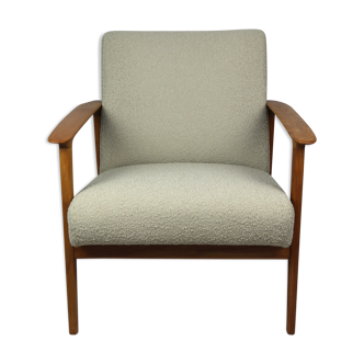 Fauteuil danoise beige en Boucle années 1970