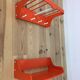 Space age wall coat holder with its tablet 1970 orange