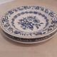 Set of two plates, flat and deep, with a country blue decoration.