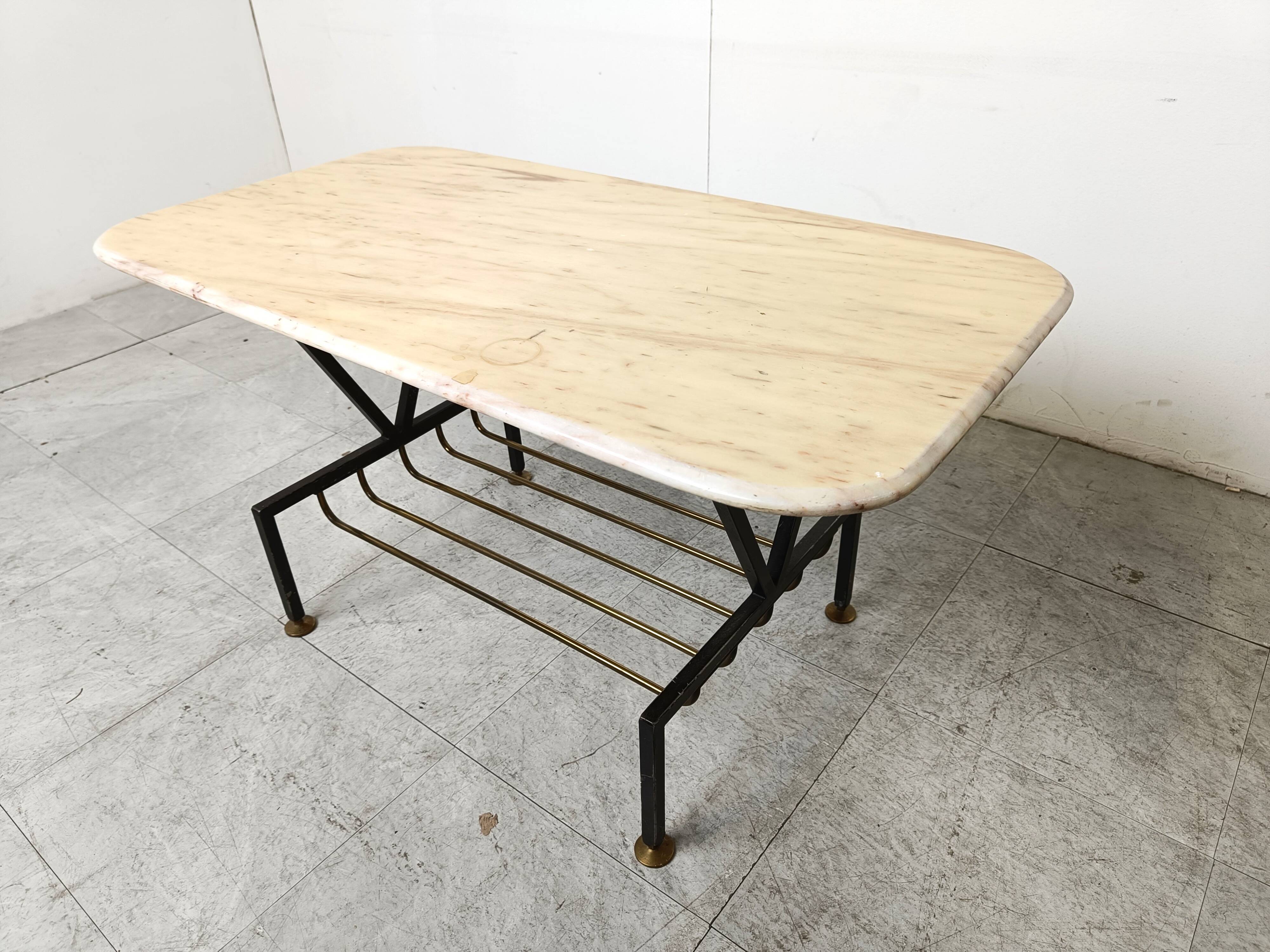 Vintage italian marble coffee table, 1950s