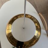 brass and porcelain pendant light - Sweden 60s/70s
