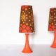 Pair of lamps with pop lampshade from the 70s