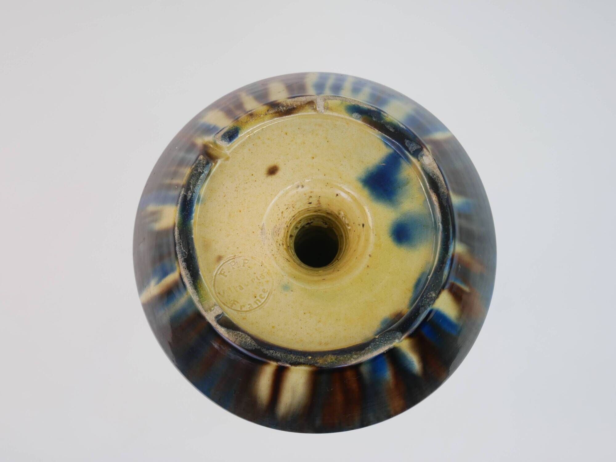 Impressive Vallauris ceramic candle holder signed FPP Vallauris France