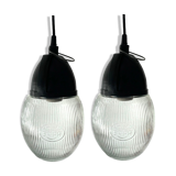 Set of two vintage industrial walkmen made of prismatic glass