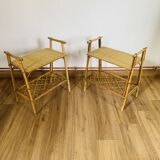 Pair of rattan bedside tables