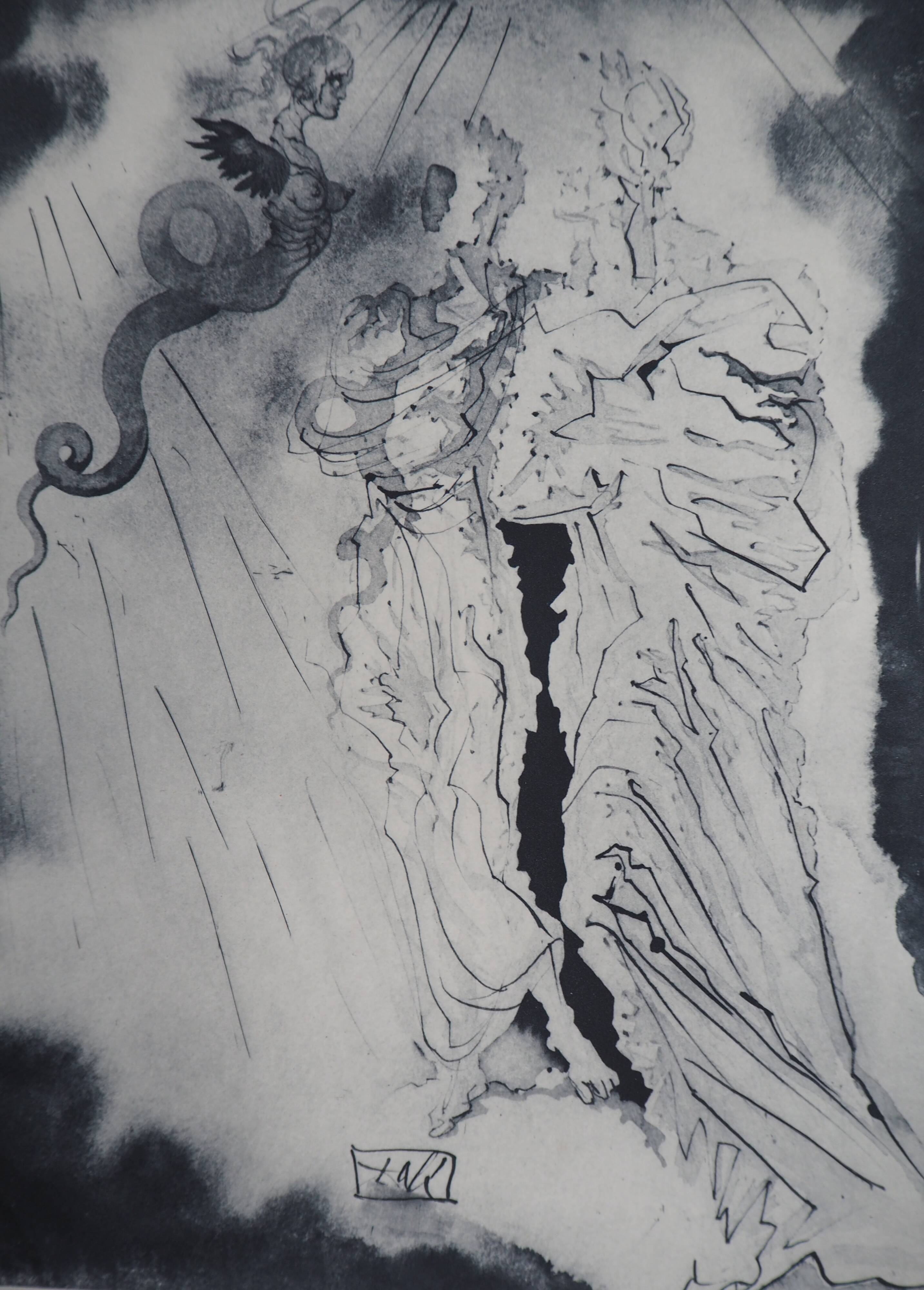 Salvador Dali: Divine Comedy, The Black Devil, signed engraving