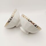 2 small gold ceramic bowls