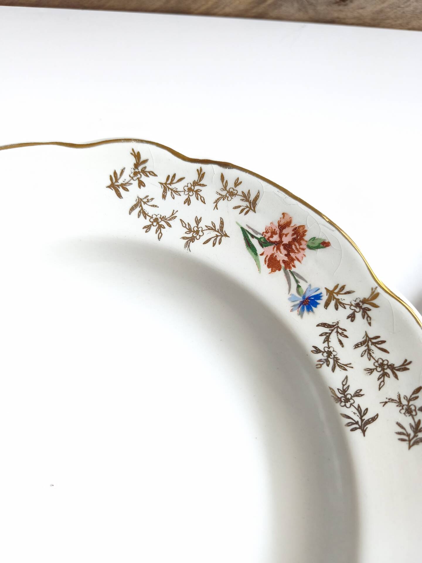 Lot de 4 assiettes creuses vintage Sarreguemines modèle Béarn fleurs