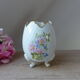 Old Tripod Egg Vase Genuine Limoges Porcelain, Large Limoges Egg