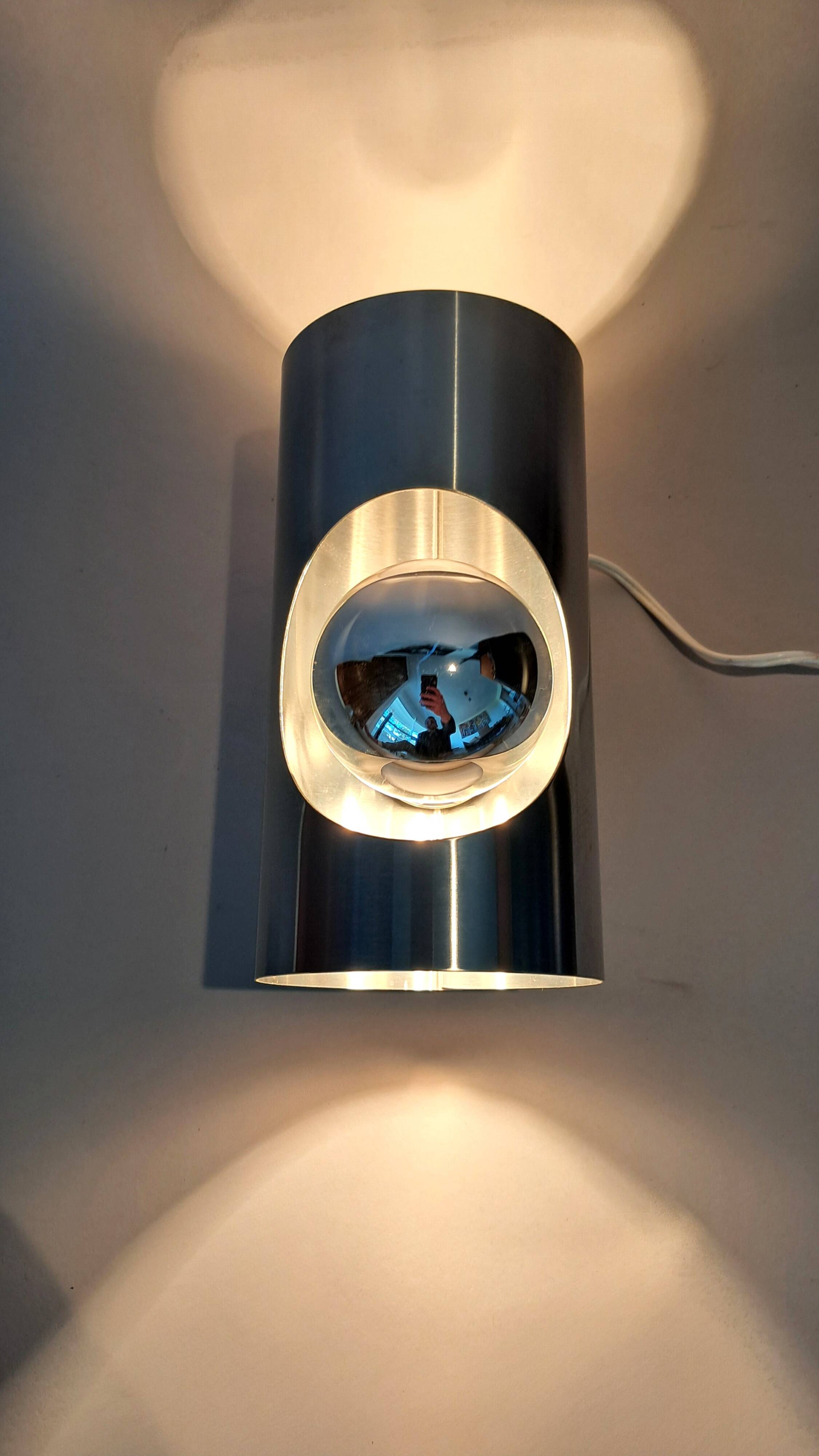 Oxar brushed aluminum wall light 1960/70.