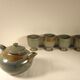 Enamelled stoneware tea set