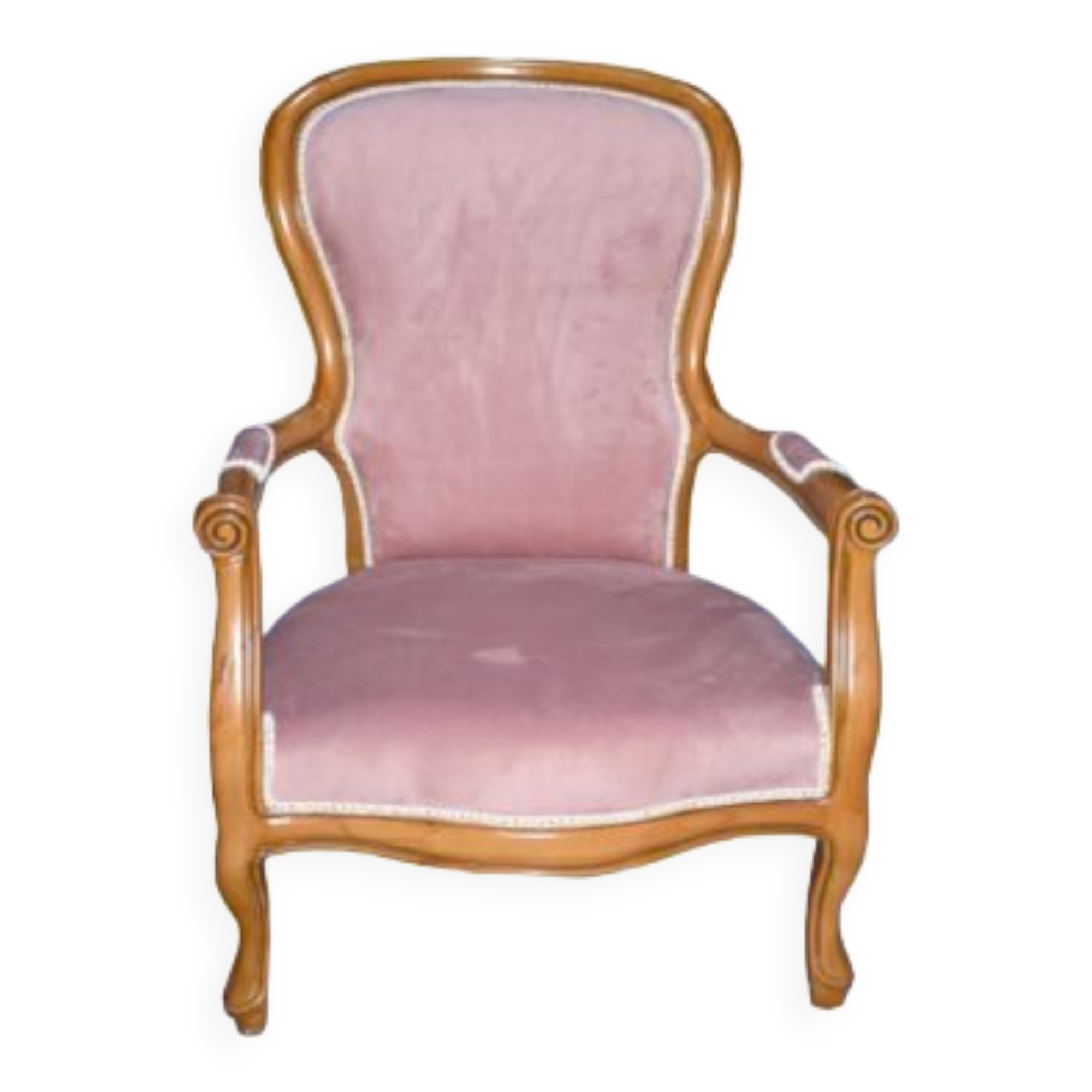 Pink wooden armchair