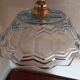 Vintage pendant light in blue chiseled glass