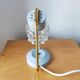 Mid-Century glass and brass lamp