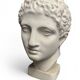 Antique Hermes head sculpture, patinated plaster, mid-20th century