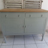 Buffet vintage green grey finish waxed