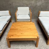 Ensemble canapés fauteuil table basse design 1980