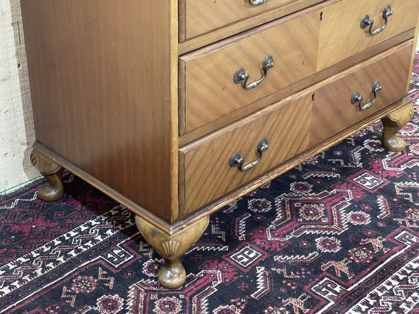 1950s English mahogany secretary.
