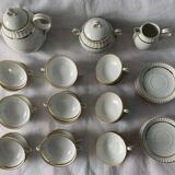 Service of 39 cups cups under pourer cups milk pot and sugar bernardaud porcelain Limoges