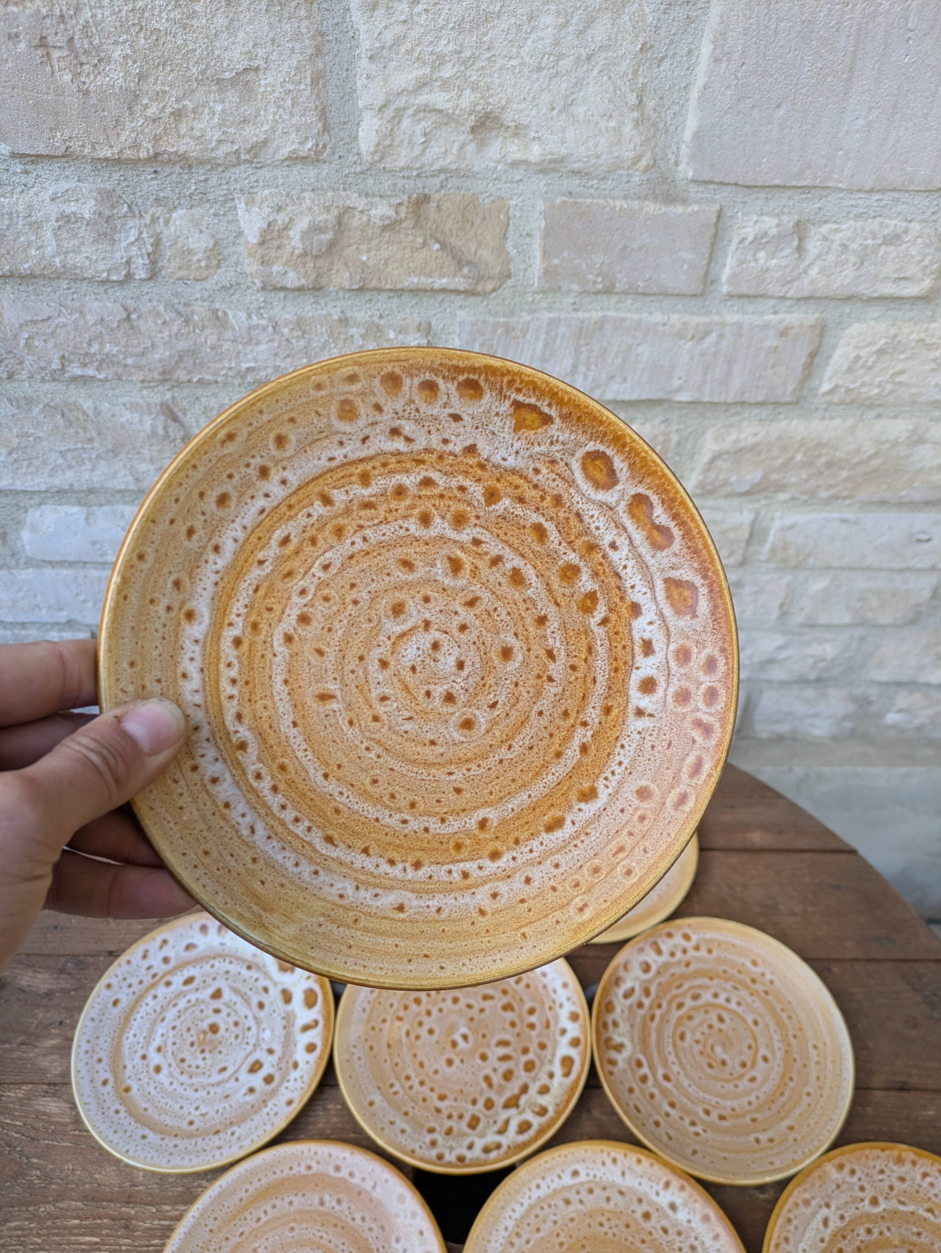 Set of 10 dessert plates in stoneware Niderviller model Fauve years.