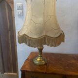 Brass and pig bladder lamp