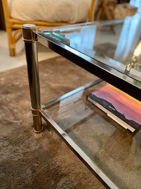 Double glass top coffee table