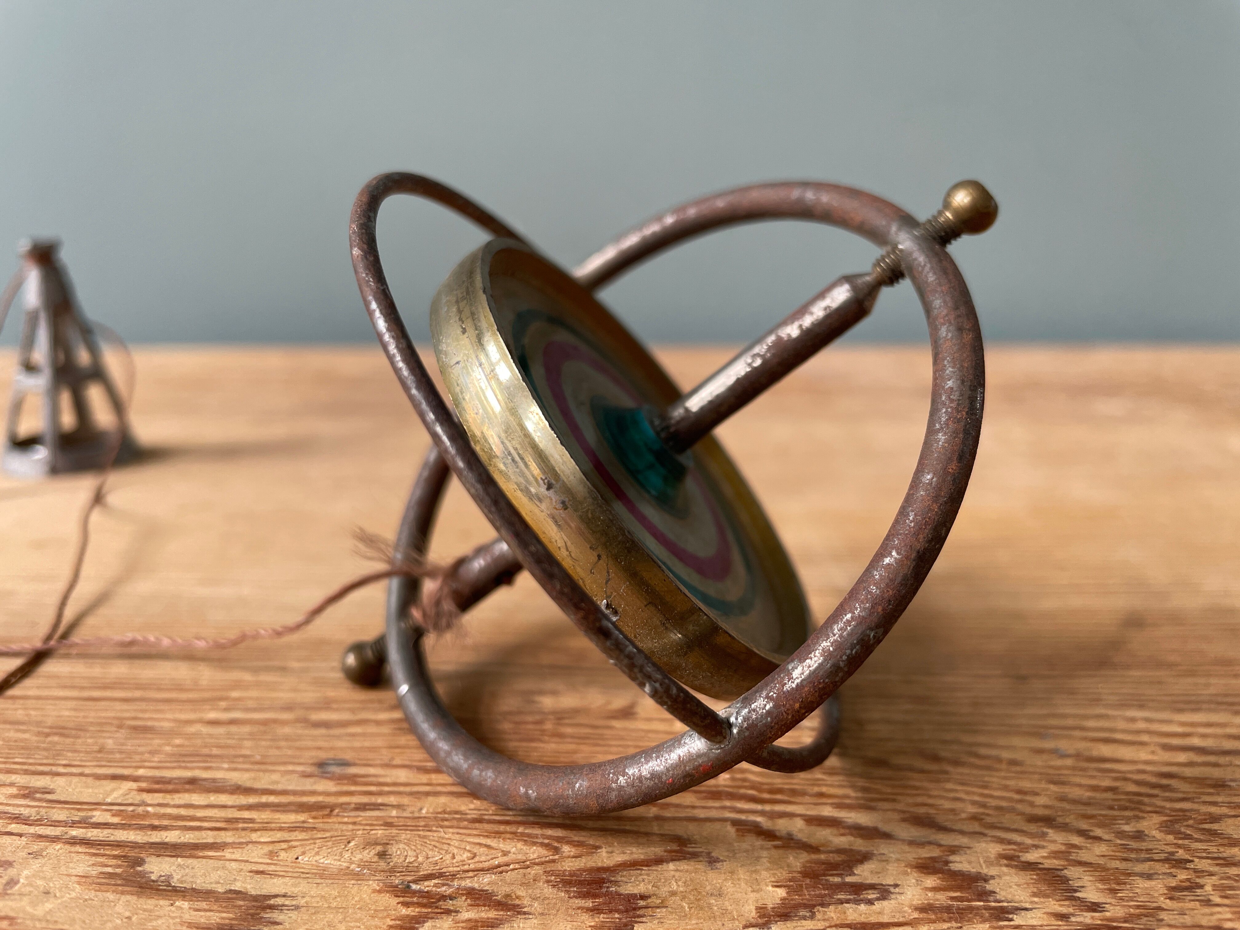 Old gyroscope spinning top