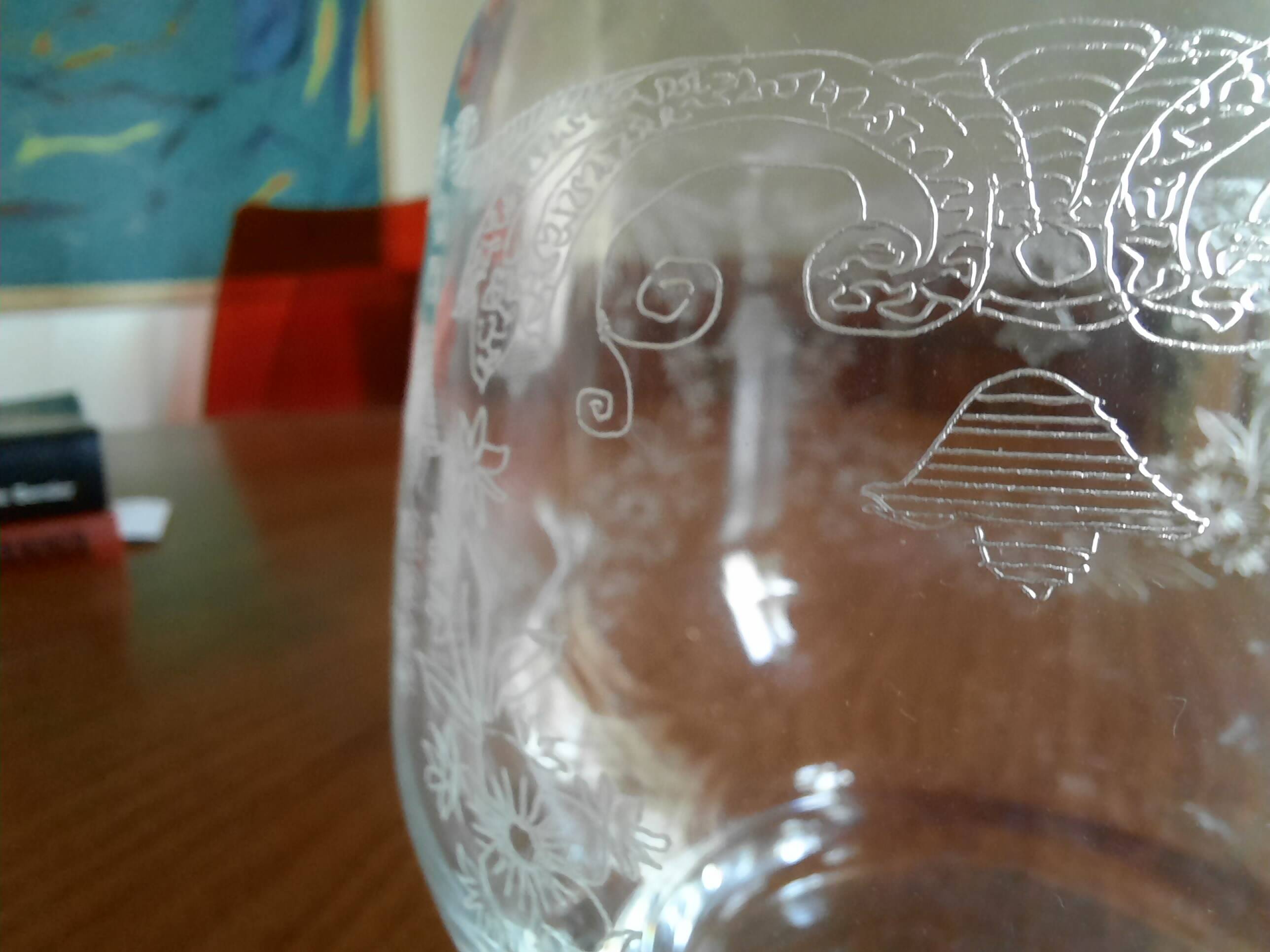Hand engraved carafe