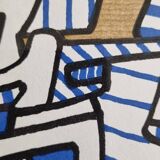 Silkscreen print after Jean Dubuffet, framed, 1970s, 23 x 32 cm