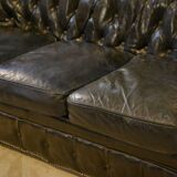 Chesterfield 3-seater sofa in black leather