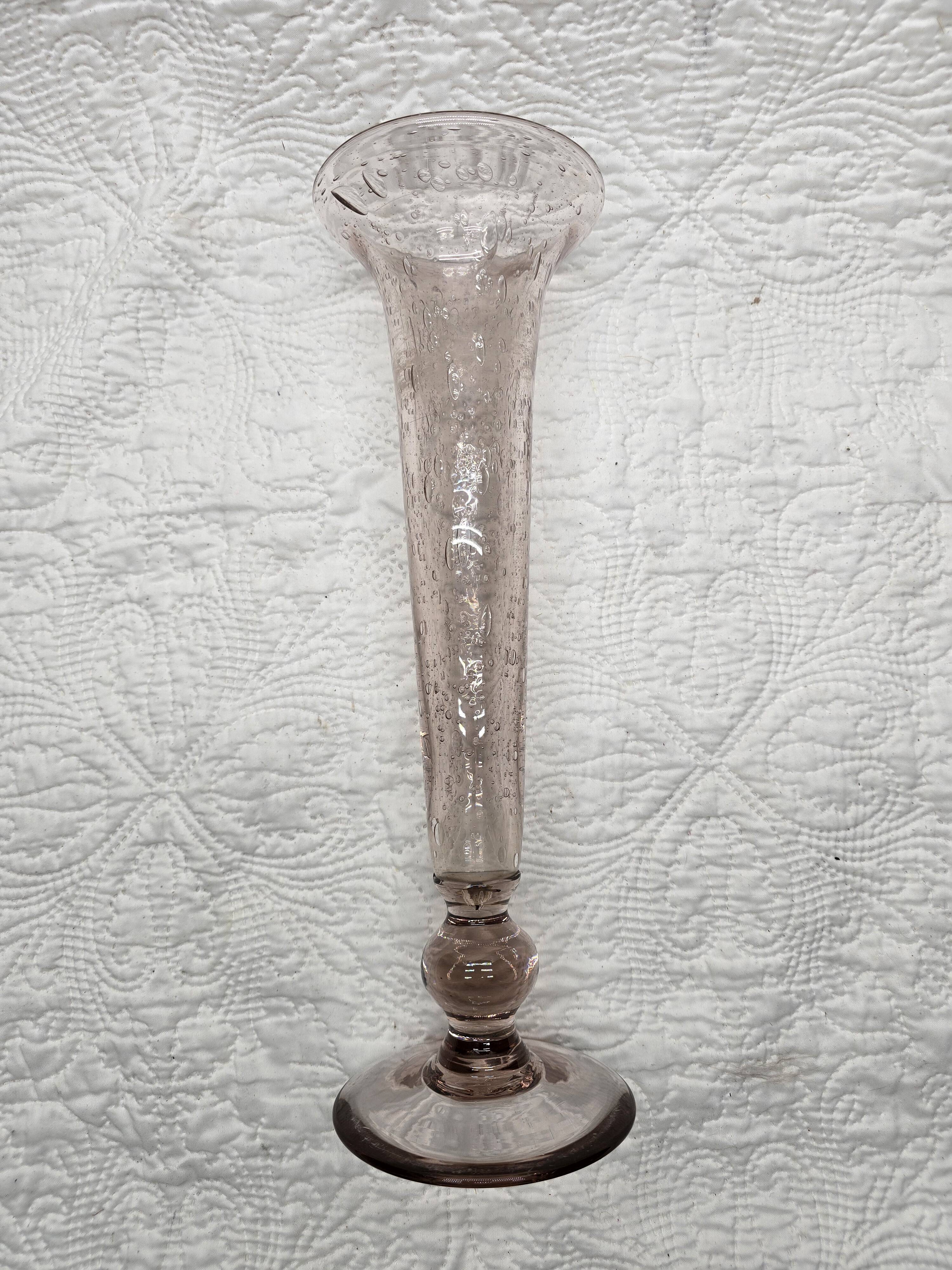 Biot style bubble glass vase