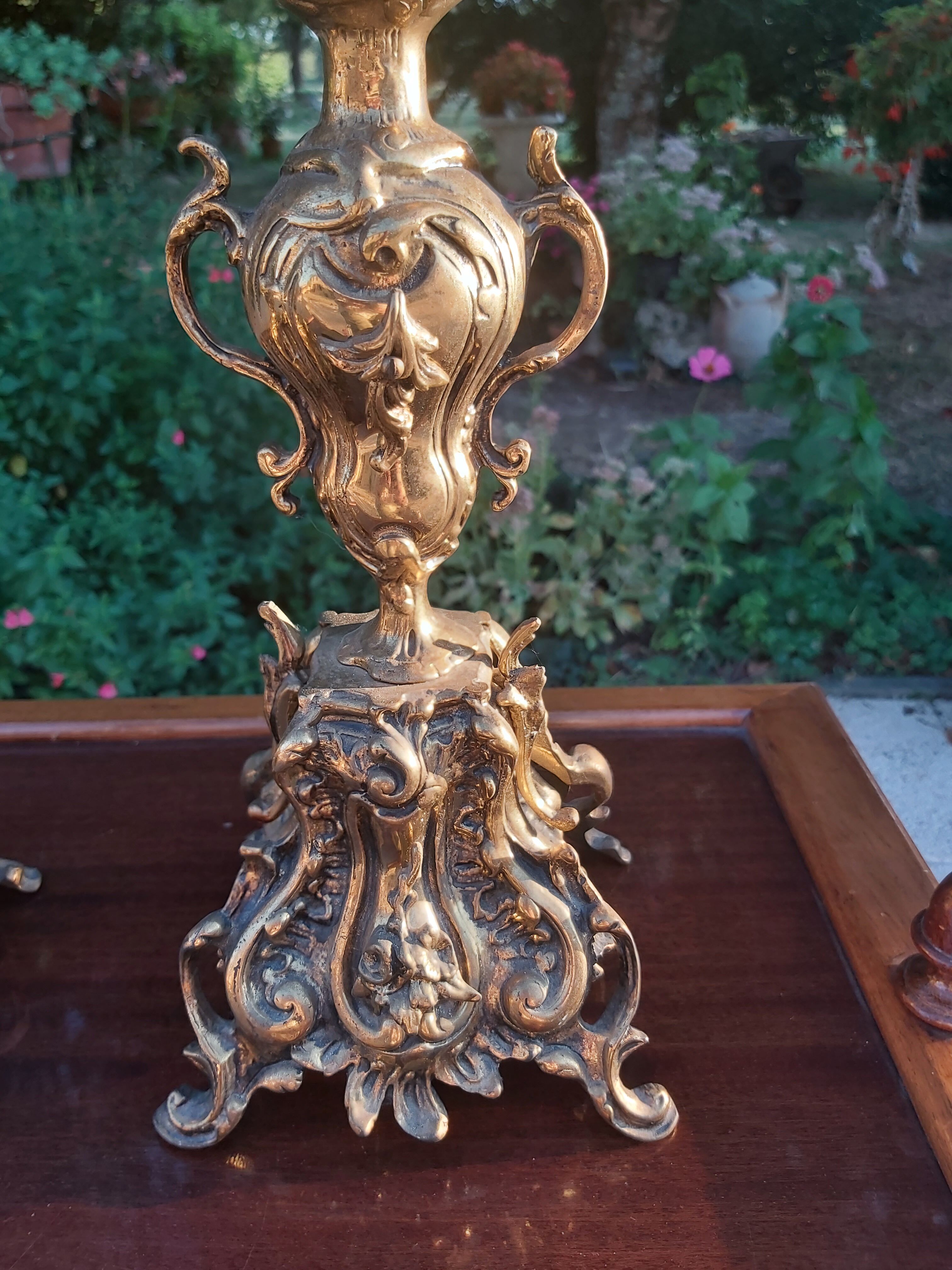 Pair of bronze candelabra nineteenth century