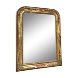 Mirror Louis-Philippe floral decoration period 19th gilded with gold leaf 102cm / 77,5cm