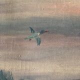 Large Original Vintage River Landscape Oil Painting, circa 1960