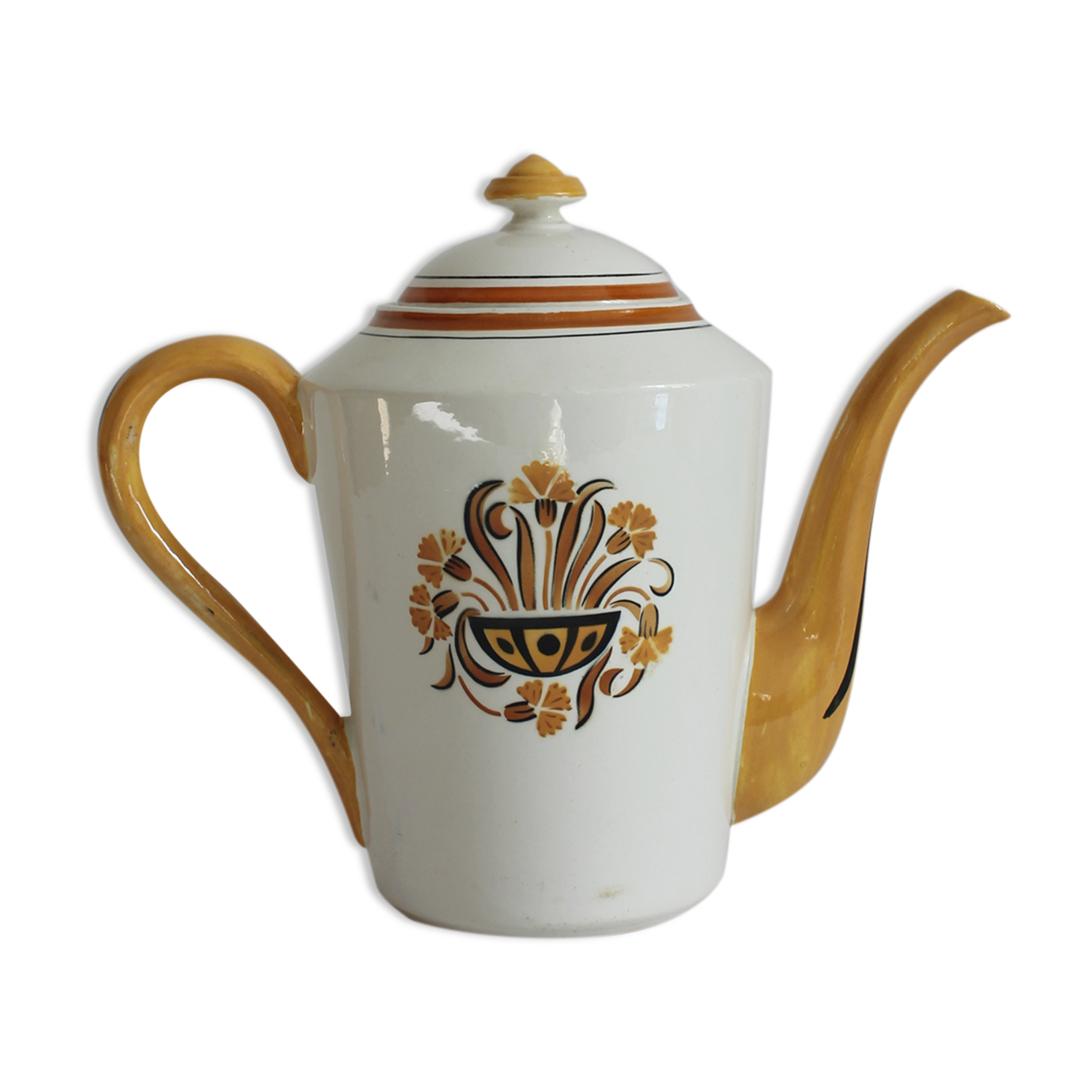 Cafetière ou théière "oeillets" creil et montereau xixe