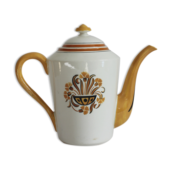 Coffee maker or teapot "Carnations" Creil and Montereau XIXth