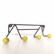 Zig-Zag wall coat rack hooks yellow wood balls