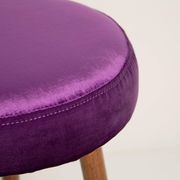 Set of two shiny purple velvet stools from the mid-century, Europe, 1960s.