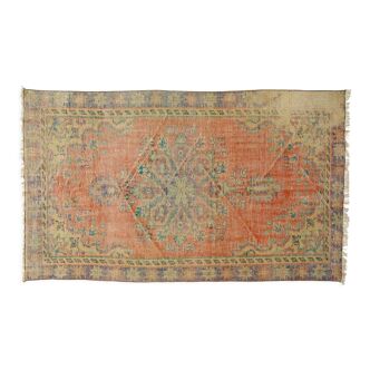 Anatolian handmade vintage rug 234 cm x 144 cm