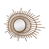 Old mirror ORTF studded rattan wicker