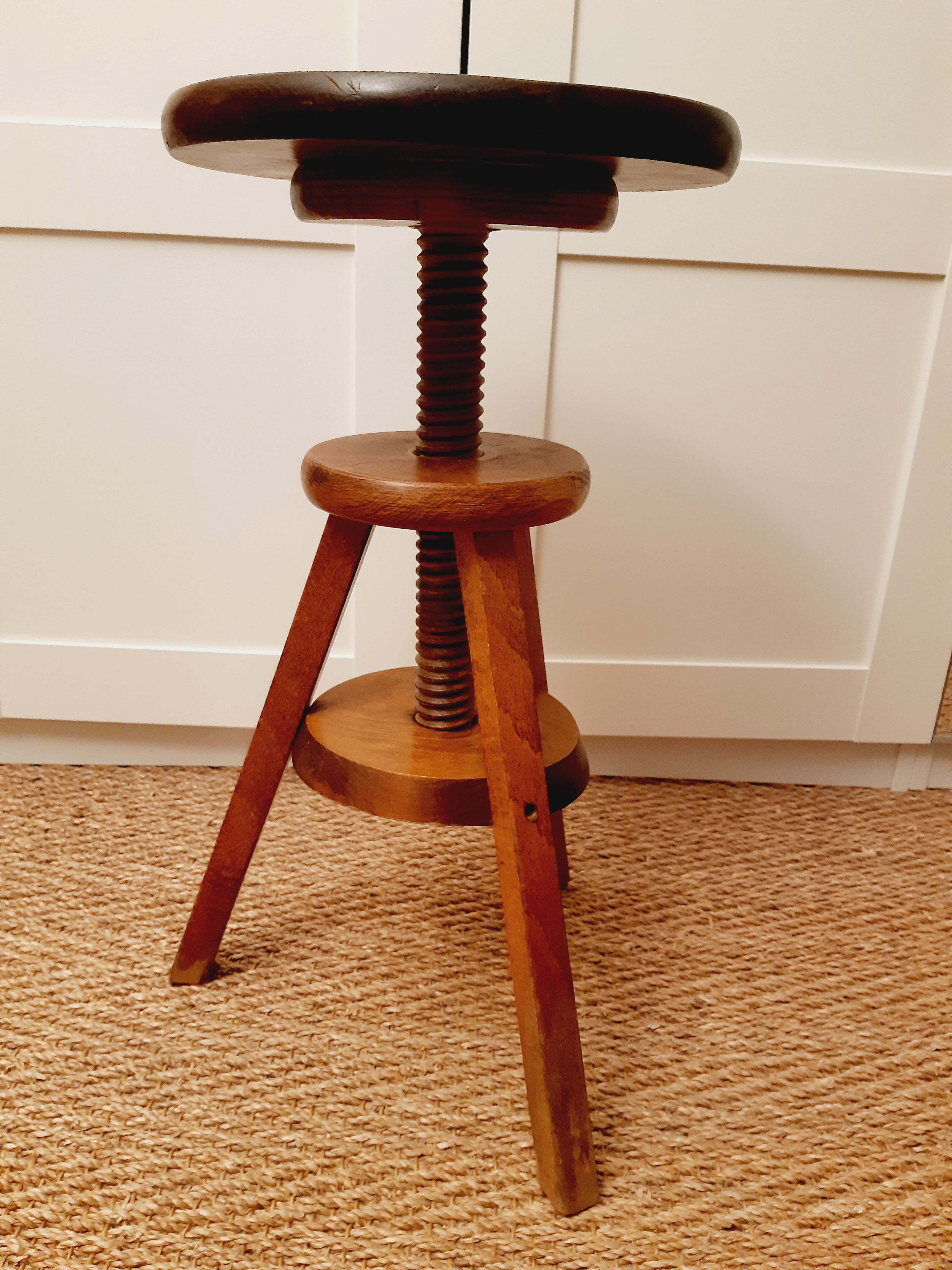 Solid wood screw stool