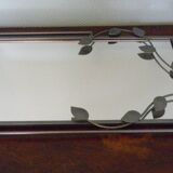 Designer mirror with gray metal surround 89x37cm