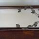 Designer mirror with gray metal surround 89x37cm