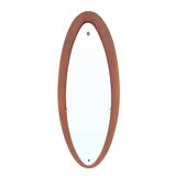 Oval wall mirror in teak, 1960s