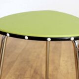Tabouret vintage vert et chrome