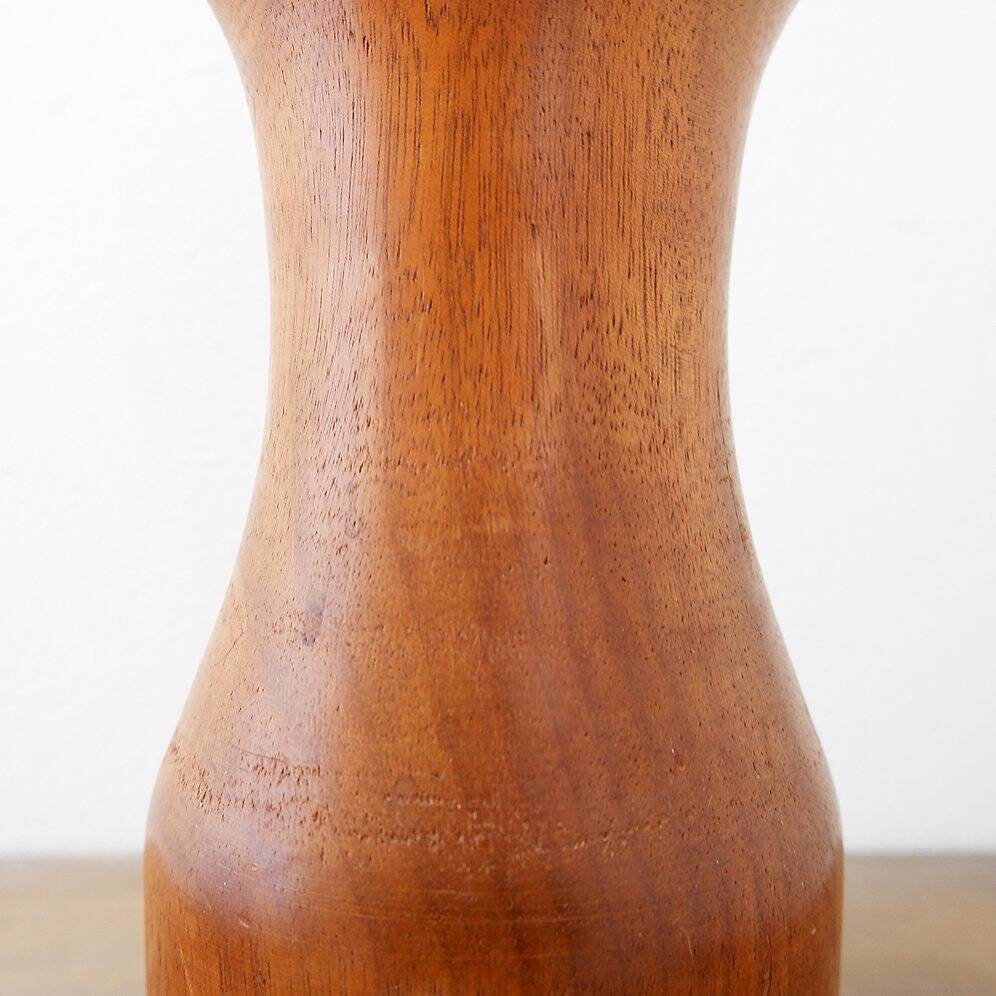 Large vintage turned wooden candlestick - 1960s