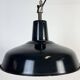 Industrial French Black Enamel Factory Pendant Lamp, 1960s