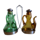 Oil and winery in amber and green sulphur glass